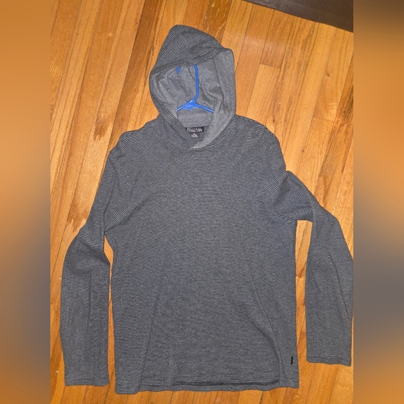 Michael Kors Gray Striped Hoodie Shirt - Picture 1 of 5
